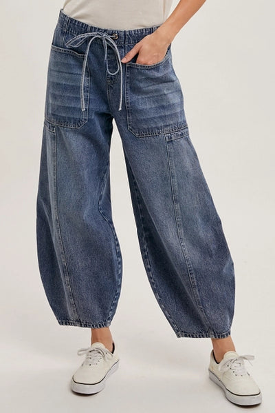 Huntington Drawstring Waist Barrel Denim