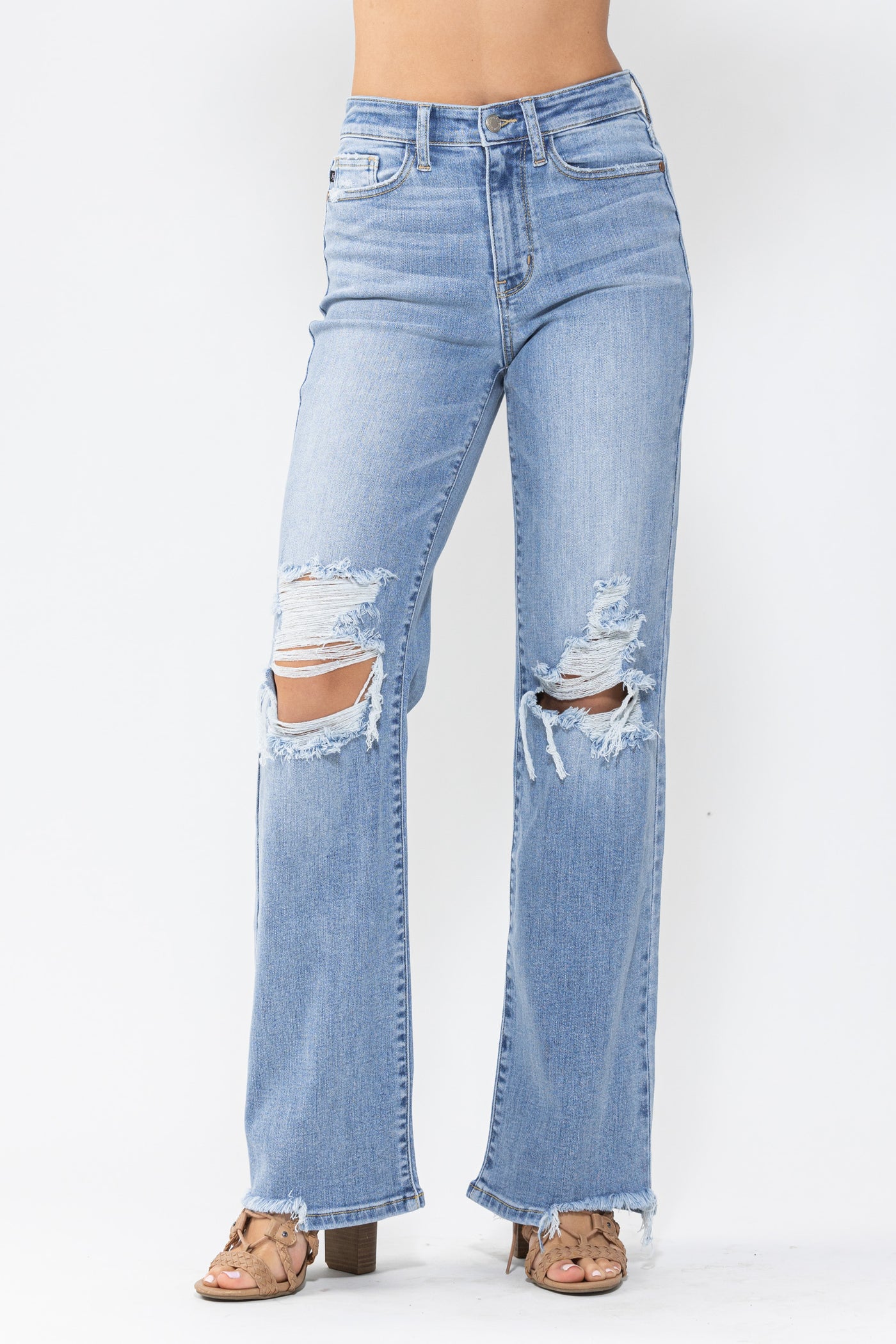 Scotland High Waisted Destroyed Denim