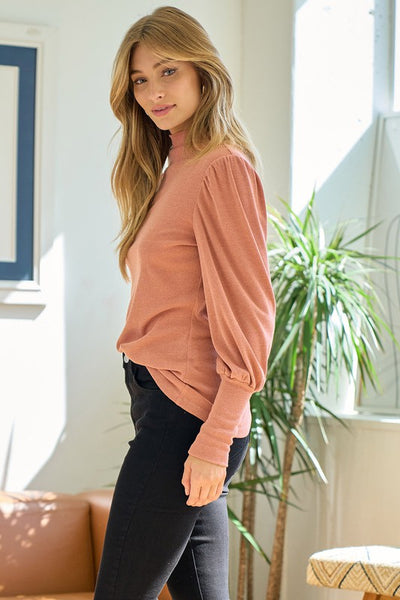 Rose Mock Neck Knit Top