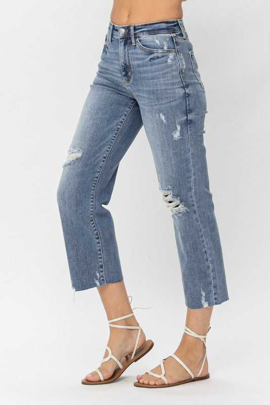San Fran High Waist Crop Wide Leg Denim