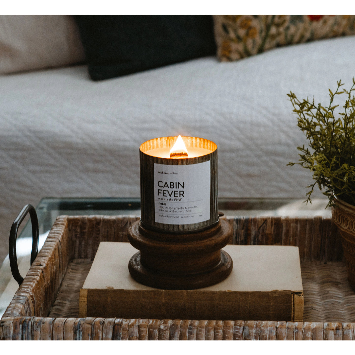 Wood Wick Rustic Farmhouse Soy Candle 10 oz.